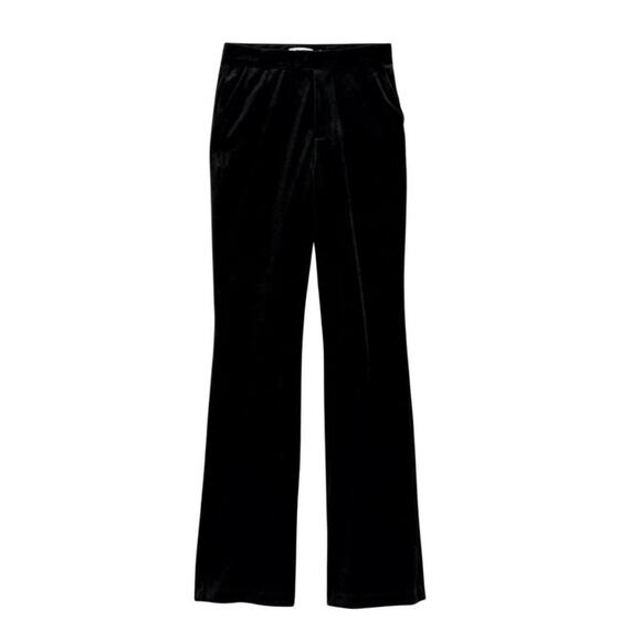 NWT Good American Velvet Trousers Black 1 - Picture 1 of 6